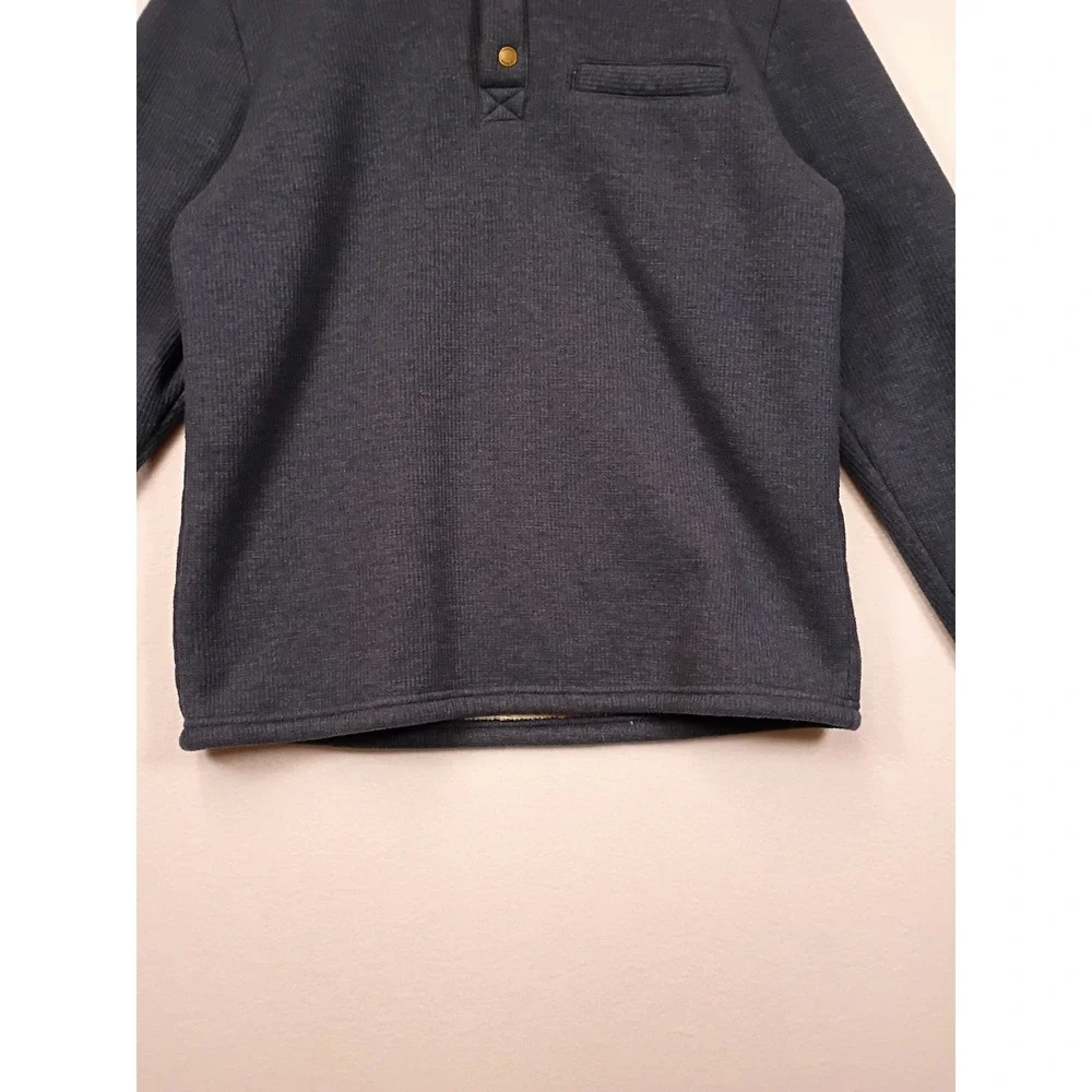 Gorpcore Coleman Mens Medium Blue Sherpa Lined Waffle Knit Henley Pullover